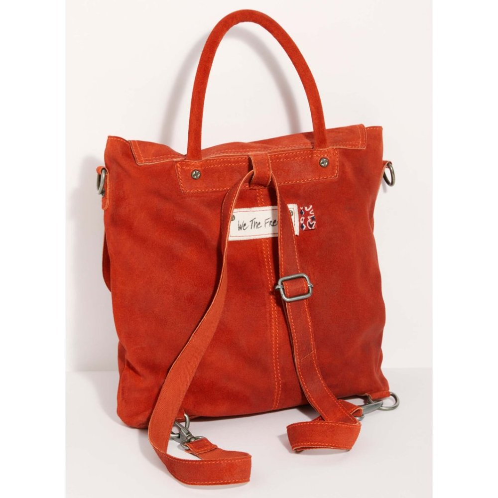 NWT Free People Paris Convertible Backpack / Crimson - Picture 2 of 5
